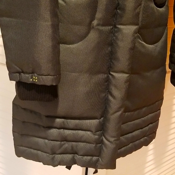 like new Soia & Kyo Dark Gray Heavily Filled Knee Length Down Parka - Picture 4 of 11